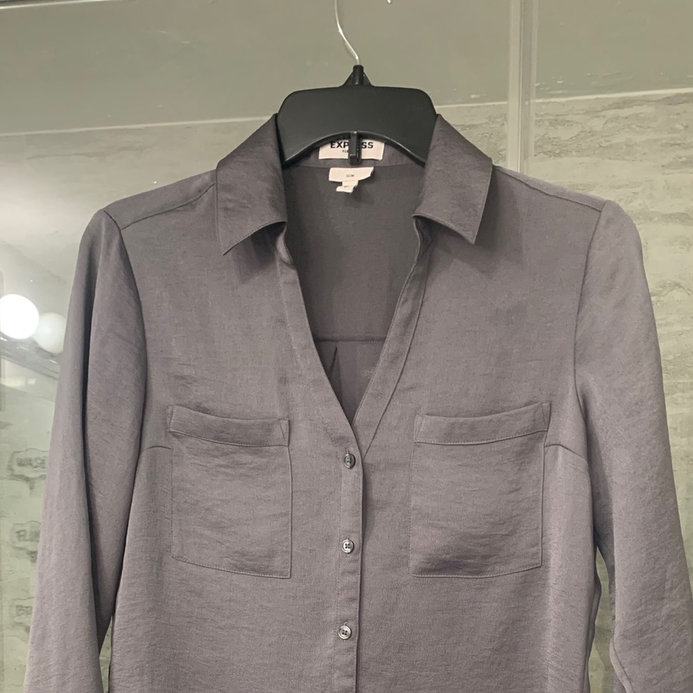 Express gray blouse small Elegant